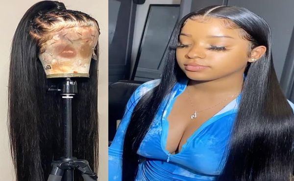 straight 13x4 lace front human hair wigs brazilian virgin remy hair for black women 360 frontal wig hd full2063314